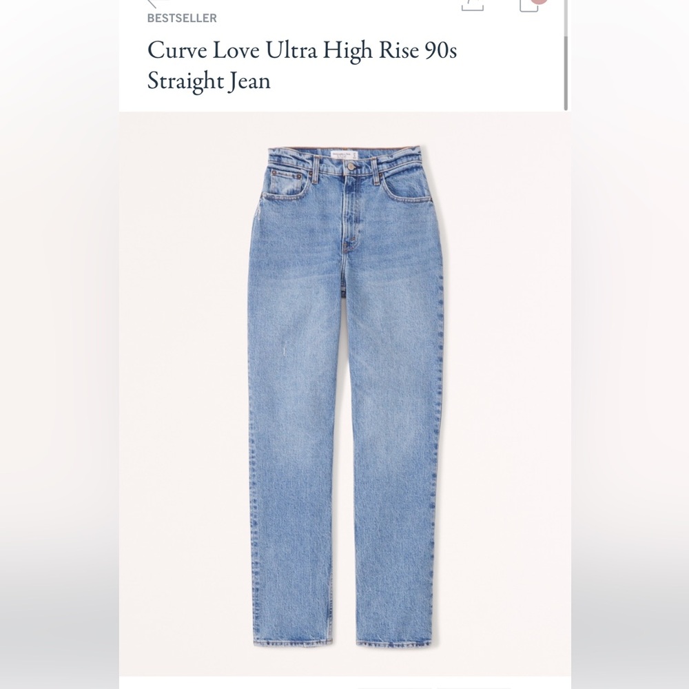 Abercrombie curve love ultra high rise 90s slim straight jeans- 34 short
